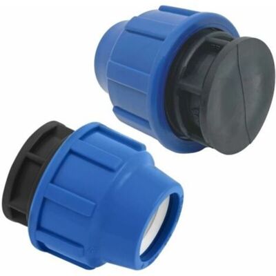ANDYOU Water Pipe Fittings - 2 Pieces - 32 Mm Plug - Pn16 Compression Plumbing Fitting - 25 Mm Stop - Connector Compatible With Pe 80 And Pe100 Polyethylene Pipes ANDYOU Water Pipe Fittings - 2 Pieces - 32 Mm Plug - Pn16 Compression Plumbing Fitting - 25 Mm Stop - Connector Compatible With Pe 80 And Pe100 Polyethylene Pipes