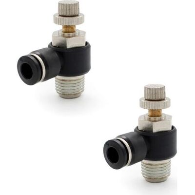 OEM 2pcs 6mm Pneumatic Fittings, 1/4" Air Flow Regulator, With Push-in Connection And External Thread Quick Valve Connector, For Pneumatic Tools-jusch OEM 2pcs 6mm Pneumatic Fittings, 1/4" Air Flow Regulator, With Push-in Connection And External Thread Quick Valve Connector, For Pneumatic Tools-jusch