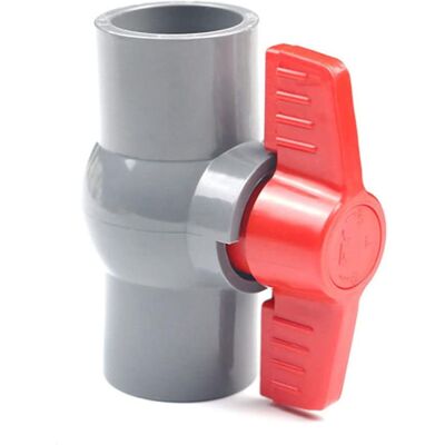 TEHTUY PVC ball valve, plastic ball valve (φ40 mm), for water supply, slip-on connection, gray TEHTUY PVC ball valve, plastic ball valve (φ40 mm), for water supply, slip-on connection, gray