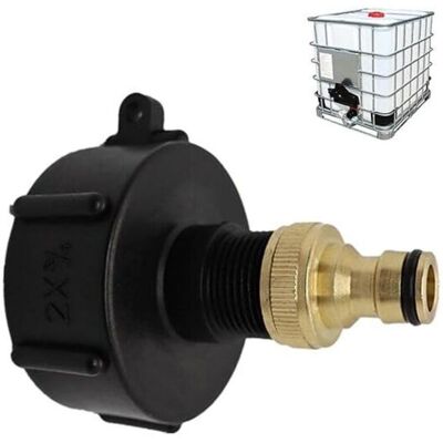 TEHTUY Quick Connect Nipple for 1000L Tank, S60X6 IBC Tap Fitting for Multitanks, Hose Connector for IBC Tank Adapter (Brass Outlet, 1/2") TEHTUY Quick Connect Nipple for 1000L Tank, S60X6 IBC Tap Fitting for Multitanks, Hose Connector for IBC Tank Adapter (Brass Outlet, 1/2")