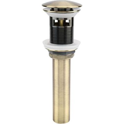 SNQ Retro Pop-Up Basin Plug G1 1/4" with Click-Clack Drain and Overflow in Bronzed Brass, Universal Basin Drain Valve, Sink Trap - with Overflow SNQ Retro Pop-Up Basin Plug G1 1/4" with Click-Clack Drain and Overflow in Bronzed Brass, Universal Basin Drain Valve, Sink Trap - with Overflow