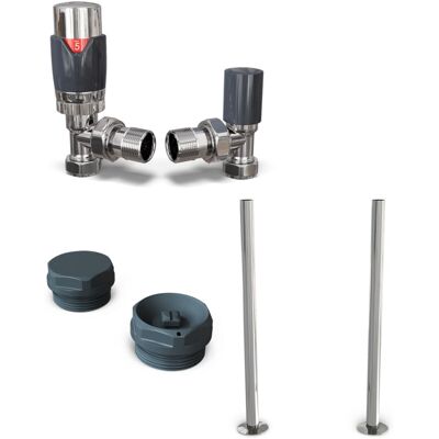 UK RADIATORS Talus Flair - Thermostatic Radiator Valve & Accessory Kit - Anthracite Angled 15mm UK RADIATORS Talus Flair - Thermostatic Radiator Valve & Accessory Kit - Anthracite Angled 15mm