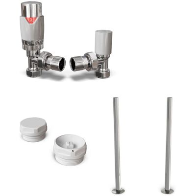 UK RADIATORS Talus Flair - Thermostatic Radiator Valve & Accessory Kit - White Angled 15mm UK RADIATORS Talus Flair - Thermostatic Radiator Valve & Accessory Kit - White Angled 15mm