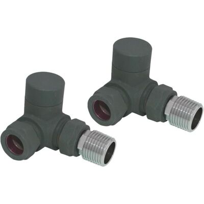 Warmehaus - Corner Towel Radiator Valves 15mm Twin Pack Anthracite Warmehaus - Corner Towel Radiator Valves 15mm Twin Pack Anthracite