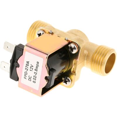 SJQKA Water Inlet Flow Switch Valve, Electric Water Shut Off Valve, 1/2 Inch DC 12V Normally Closed Brass Electric Solenoid Valve for Water Control SJQKA Water Inlet Flow Switch Valve, Electric Water Shut Off Valve, 1/2 Inch DC 12V Normally Closed Brass Electric Solenoid Valve for Water Control