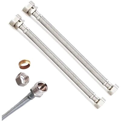 Buyaparcel - X2 Essentials 22mm x 3/4'' x 30cm Flexible Tap Connector - 12.5mm Bore Buyaparcel - X2 Essentials 22mm x 3/4'' x 30cm Flexible Tap Connector - 12.5mm Bore