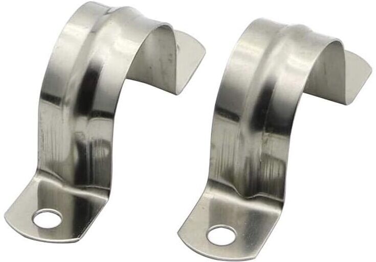 Aougo - 35MM 304 stainless steel Hose clamp Clamp tube card clip riding card holder tube buckle collar clamp U-type card clamp ohm card saddle card