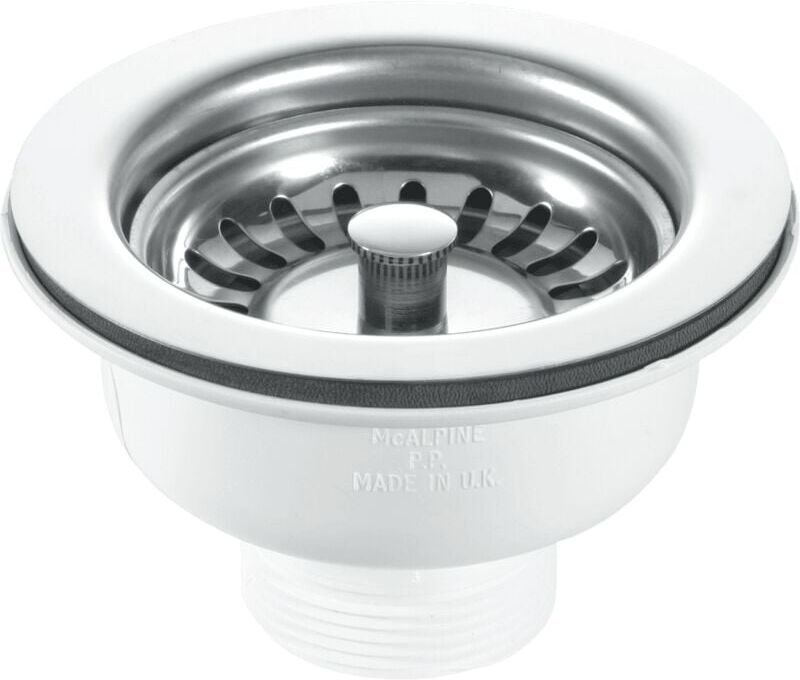 Mcalpine - bwstss 1.5' Basket Strainer Waste 113mm Stainless Steel Flange