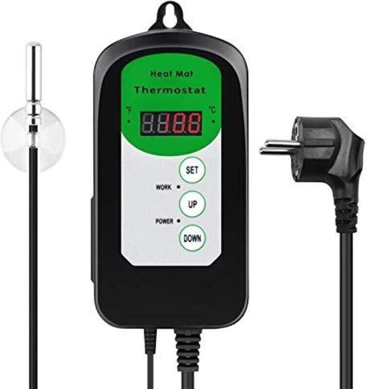 Tinor - Digital Heat Mat Thermostat Controller for Seed Germination, Reptiles and Brewing 68-108°F