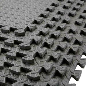 Bonnington Plastics - 12 x Interlocking eva Foam Floor Tiles eva Grey Shock Absorbing Garage Shed Gym