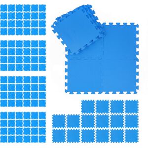 Floor Mat, 120 Protective Tiles, Sports & Fitness Equipment, Bordered, eva, Surface 10.8m², WxD 30x30 cm, Blue - Relaxdays