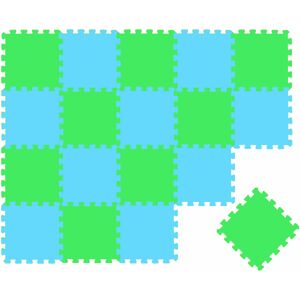 Littletom - 18 Pieces Baby Play Mat - 30x30 Puzzle Mats Soft Playmat Interlocking Foam Tiles - bunt