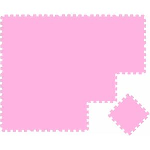 Littletom - 18 Pieces Baby Play Mat - 30x30 Puzzle Mats Soft Playmat Interlocking Foam Tiles - pink