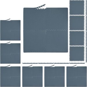 Floor Mat, 32 Protective Mats For Sports & Fitness Equipment, Bordered, eva, Surface 12m², WxD: 60x60 cm, Grey - Relaxdays