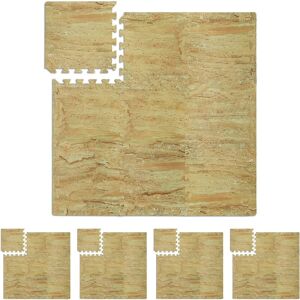 Floor Protection Mat, 45 Puzzle Pads for Sports & Fitness Equipment, 4.25 m², eva Foam, BPA-free, Beige Marble - Relaxdays