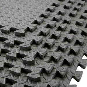 Bonnington Plastics - 6 x Interlocking eva Foam Floor Tiles eva Grey Shock Absorbing Garage Shed Gym