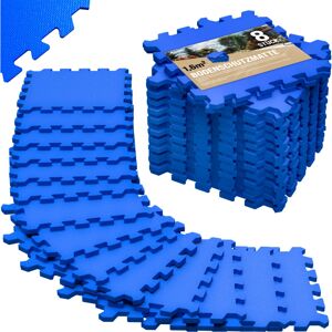 Monzana - 8x Interlocking Non-Slip eva Foam Floor Mat Set 1.8x0.9m (45x45cm each) Waterproof Tear-Resistant Fitness Blue