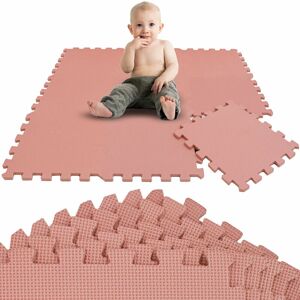 Littletom - 9 Pieces Baby Play Mat - 30x30 cm Floor Play Baby Mats - Puzzle Mat Foam Squares - terrakotta