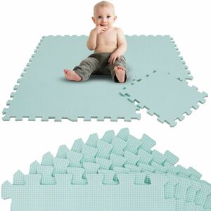 LittleTom 9 Pieces Baby Play Mat - 30x30 cm Floor Play Baby Mats - Puzzle Mat Foam Squares - mint