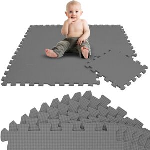 Littletom - 9 Pieces Baby Play Mat - 30x30 Puzzle Mats Soft Playmat Interlocking Foam Tiles - grau