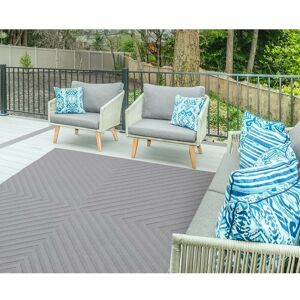 Lord Of Rugs - Antibes Geometric 3D Light Grey Arrow Flatweave Kitchen Indoor Outdoor Floor Mat Rug Medium Carpet 120 x 170 cm (4'x5'6')