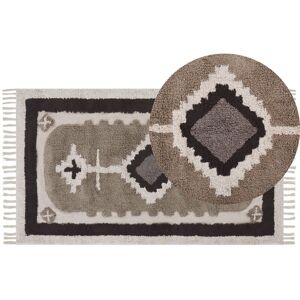 BELIANI Area Rug Beige Cotton Tufted Traditional Abstract Pattern 80 x 150 cm Geyve - Beige