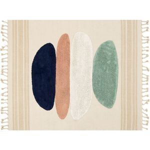 Beliani - Area Rug Cotton 300 x400 cm Geometric Pattern with Tassels Multicolour Zeynak - Multicolour