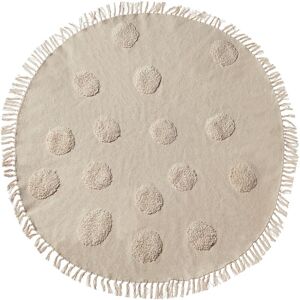 Beliani - Area Rug Cotton Round ø 140 cm Kids Decorative Tassels Beige Wahar - Beige