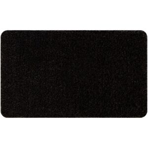 RUGSX Bathroom rug SANTA plain, non-slip, soft - black black 50x80 cm