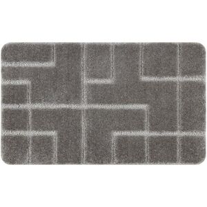 RUGSX Bathroom rug SUPREME LINES non-slip, soft - grey grey 60x100 cm