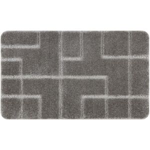 RUGSX Bathroom rug SUPREME LINES non-slip, soft - grey grey 50x80 cm