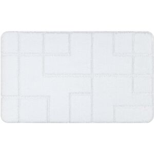 RUGSX Bathroom rug SUPREME LINES non-slip, soft - white white 50x80 cm