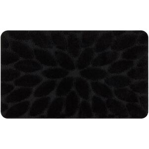 RUGSX Bathroom rug SUPREME STONES, non-slip, soft - black black 50x80 cm