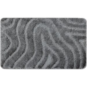 RUGSX Bathroom rug SUPREME WAVES, non-slip, soft - grey grey 50x80 cm