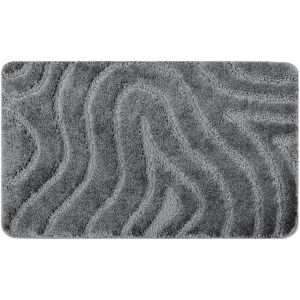 RUGSX Bathroom rug SUPREME WAVES, non-slip, soft - grey grey 60x100 cm
