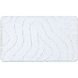 RUGSX Bathroom rug SUPREME WAVES, non-slip, soft - white white 50x80 cm