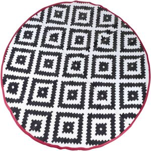 Outdoor Rug Chill mat Falconwood 2 m Round Black and White Bo-camp Black