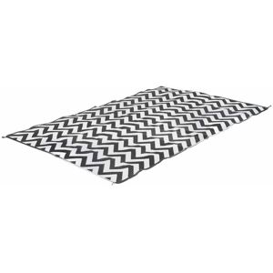 Outdoor Rug Chill mat Wave 2x1.8 m m Black and White Bo-camp Black