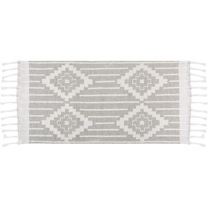 Beliani - Boho Area Rug Grey and White 80 x 150 cm Handwoven Indian Style Tabiat - White