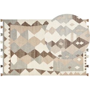 Beliani - Boho Area Rug Kilim Handmade 200 x 300 cm Wool with Tassels Multicolour Aralez - Multicolour