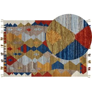 Beliani - Boho Area Rug Kilim Handmade 200 x 300 cm Wool with Tassels Multicolour Arzakan - Multicolour