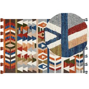 Beliani - Boho Area Rug Kilim Handmade 200 x 300 cm Wool with Tassels Multicolour Kaghsi - Multicolour