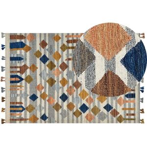 BELIANI Boho Area Rug Kilim Handmade 200 x 300 cm Wool with Tassels Multicolour Kasakh - Multicolour