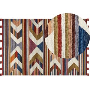 Beliani - Boho Area Rug Kilim Handmade 200 x 300 cm Wool with Tassels Multicolour Mrgashat - Multicolour