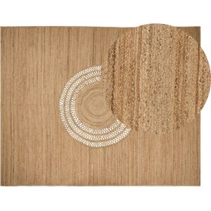 Beliani - Braided Jute Area Rug Natural Boho Style Cut-Out Pattern Floor Mat 300 x 400 cm Beige Bogazoren - Beige