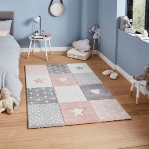 Think Rugs - Brooklyn Kids Brooklyn Kids 20339 Pink 80cm x 150cm Rectangle - Multicoloured and Pink