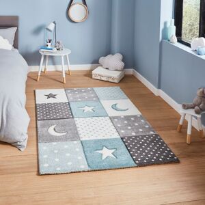 Think Rugs - Brooklyn Kids Brooklyn Kids 20340 Blue 60cm x 120cm Rectangle - Blue and Multicoloured