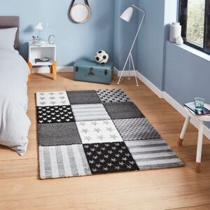 THINK RUGS Brooklyn Kids Brooklyn Kids 777 Grey 80cm x 150cm Rectangle - Grey and Multicoloured