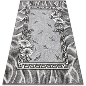 RUGSX Carpet bcf Morad trio flowers, leaves classic - grey grey 80x150 cm