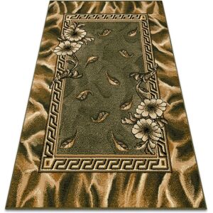 RUGSX Carpet BCF Morad TRIO flowers, leaves classic - olive green green 80x150 cm